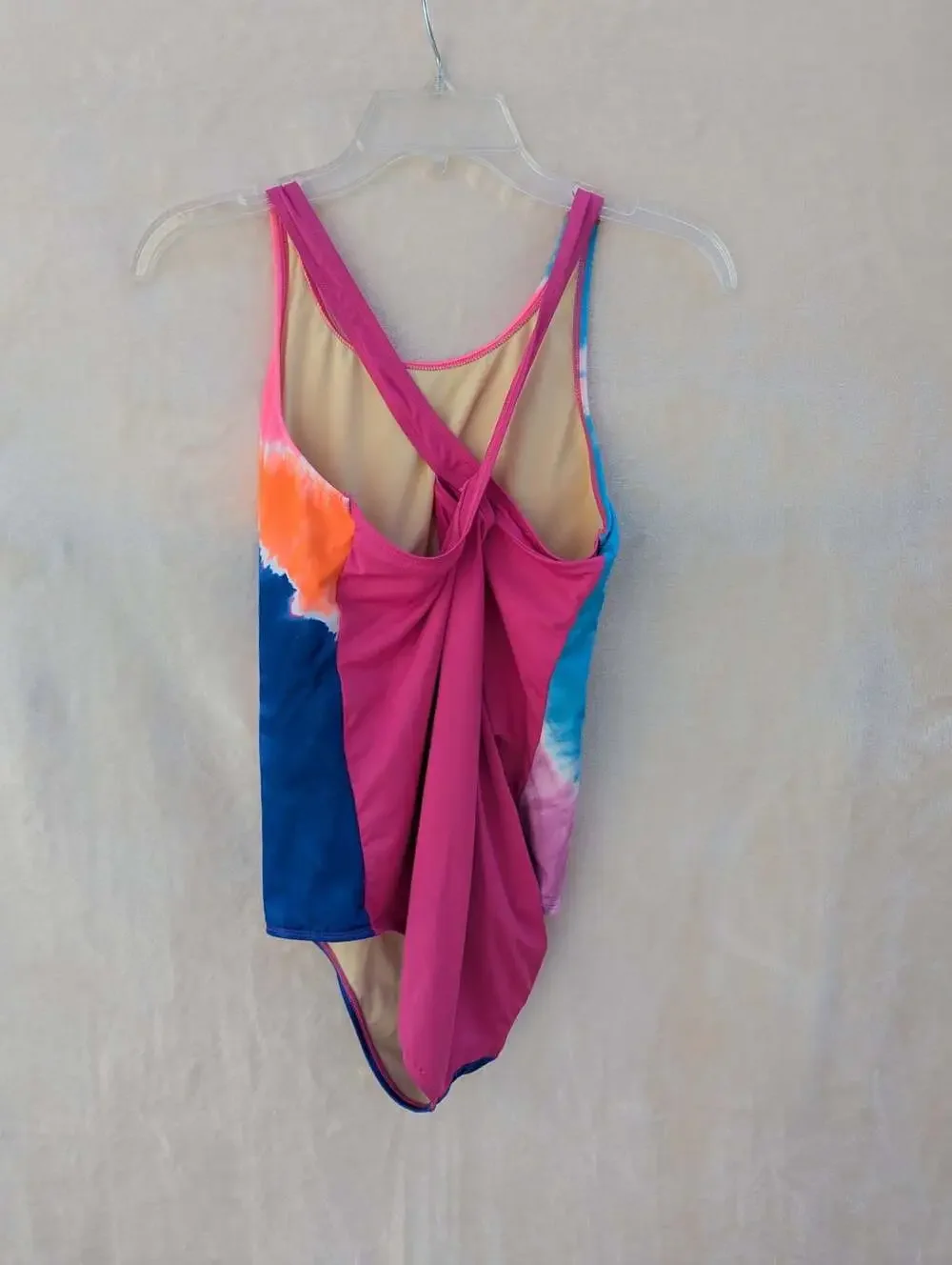 Lands' End Girls Tie Dye Racerback One-Piece Swimsuit